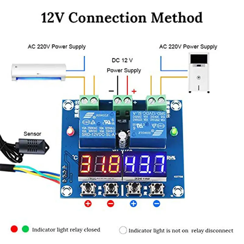 XH-M452 Thermostat Digital Temperature & Humidity Controller for incubator DC 12v - Gallery 2