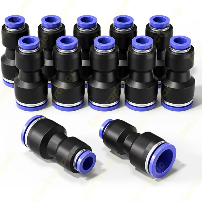 12mm to 8mm Pneumatic Straight Reducer Quick Connector with Pipe Lock - Gallery 2