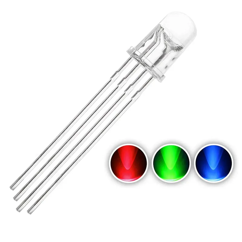 5mm RGB LED Light 4Pin/ Multi Color LED Light/ RGB Diffused LED CC 5mm - Gallery 1