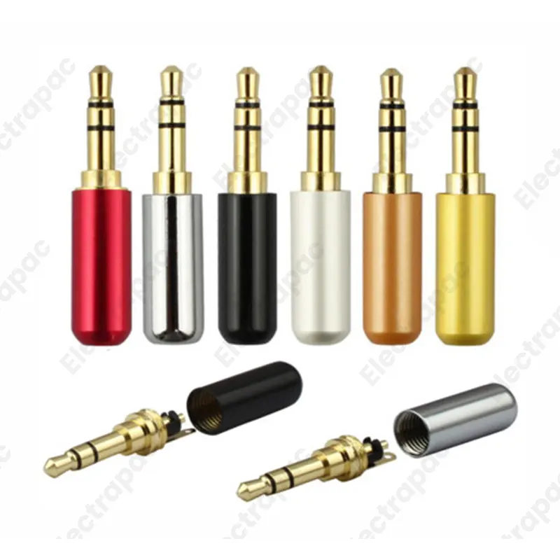 Copper 4 Pole 3.5MM Plug Male Headphone Jack with Clip 3.5MM Stereo Audio Connector for 4mm Cable Adapter - Gallery 1