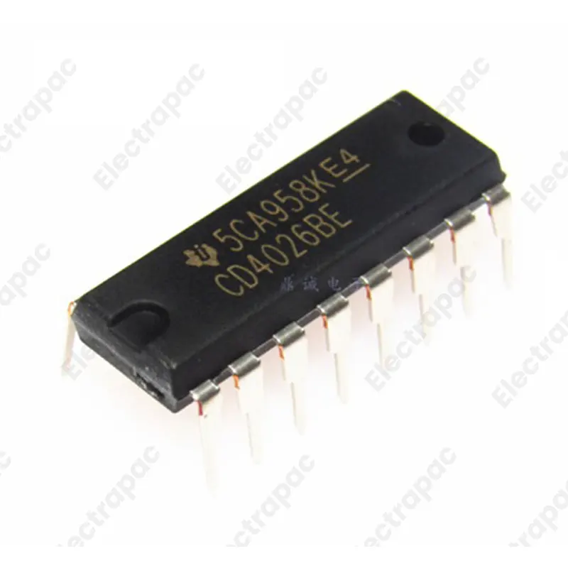 CD4026BE IC/ 4026 DIP-16 Pin Package Joh-nson Decade Counter with Seven Segment Display Driver CMOS IC - Gallery 1