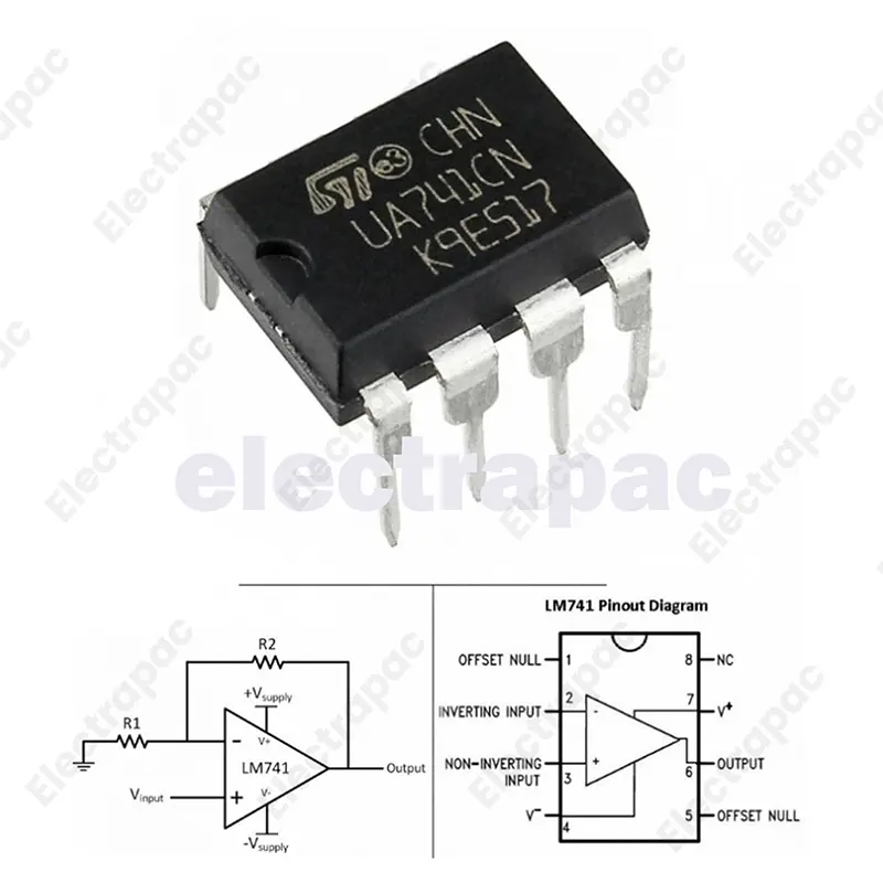 UA741CN / UA741CP / UA741 Operational Amplifier (DIP-8) - Gallery 2