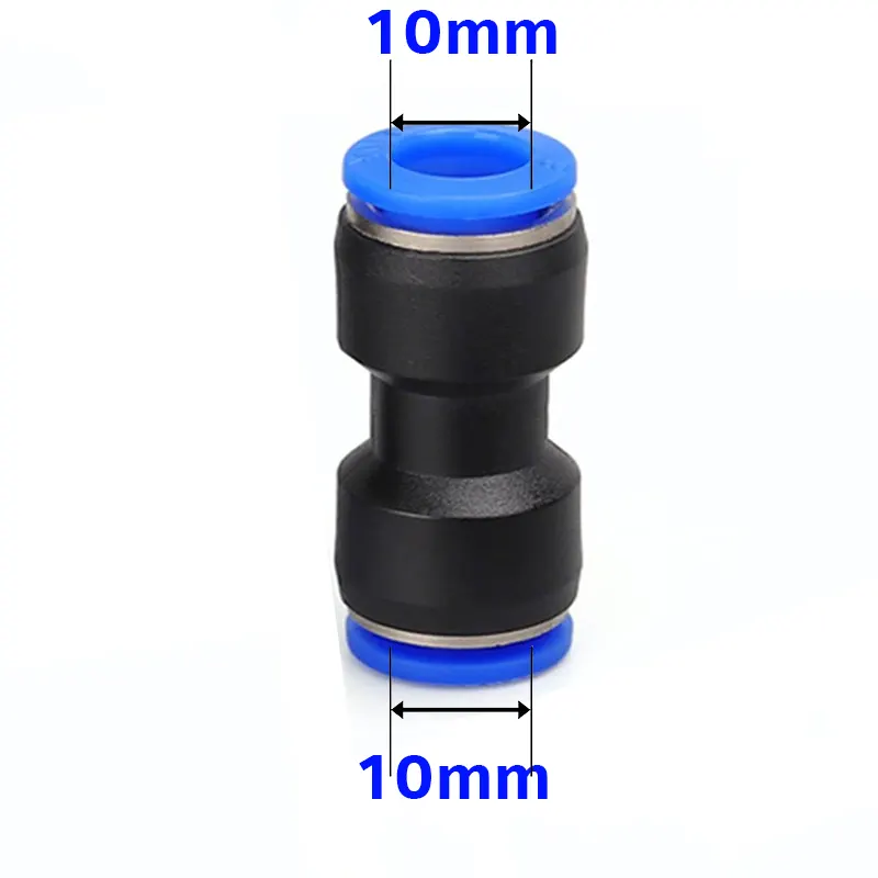 10mm to 10mm Pneumatic Straight Union Connector - Push-in Fitting - Gallery 1