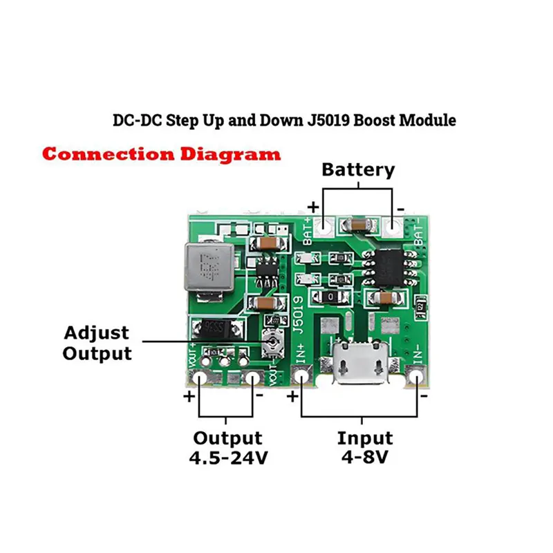 J5019 HW-357 Boost Module DC DC Step Up Adjustable UPS 4.5-8V To 3.7-27V 1A Boost Converter Adapters 3.7V 18650 AAA AA Battery Charger TP4056 - Gallery 1