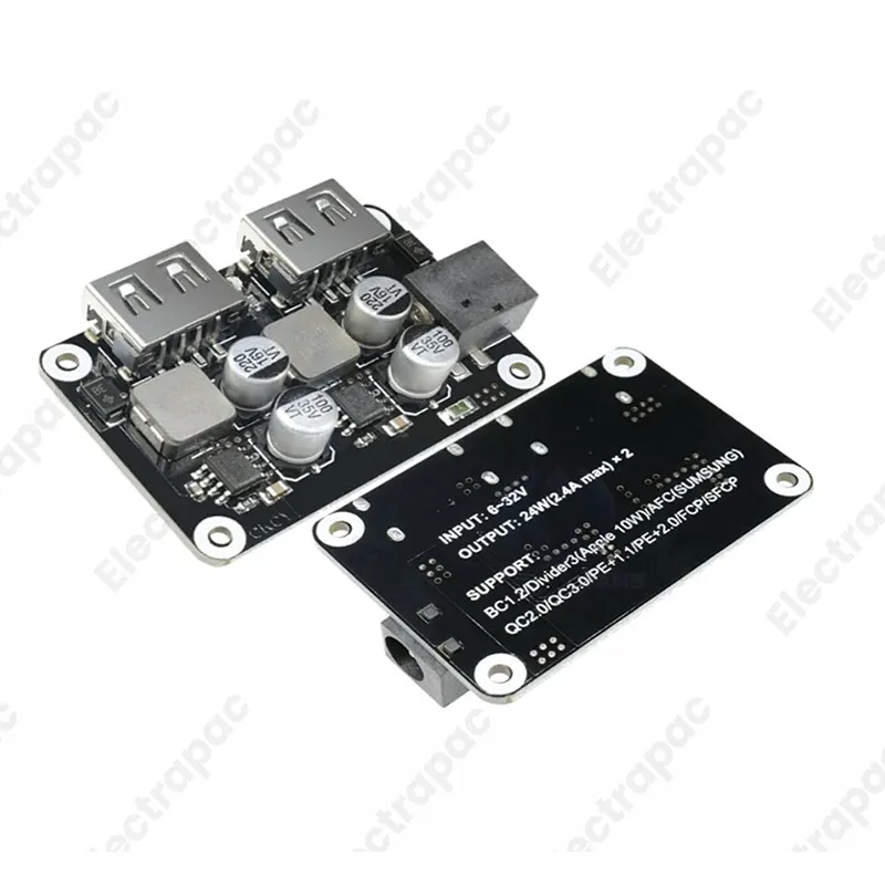QC3.0 QC2.0 3V 5V 12V USB DC-DC Buck Converter Charging Step Down Module 9V 12V 24V to Fast Quick Charger- 2 USB - Gallery 1