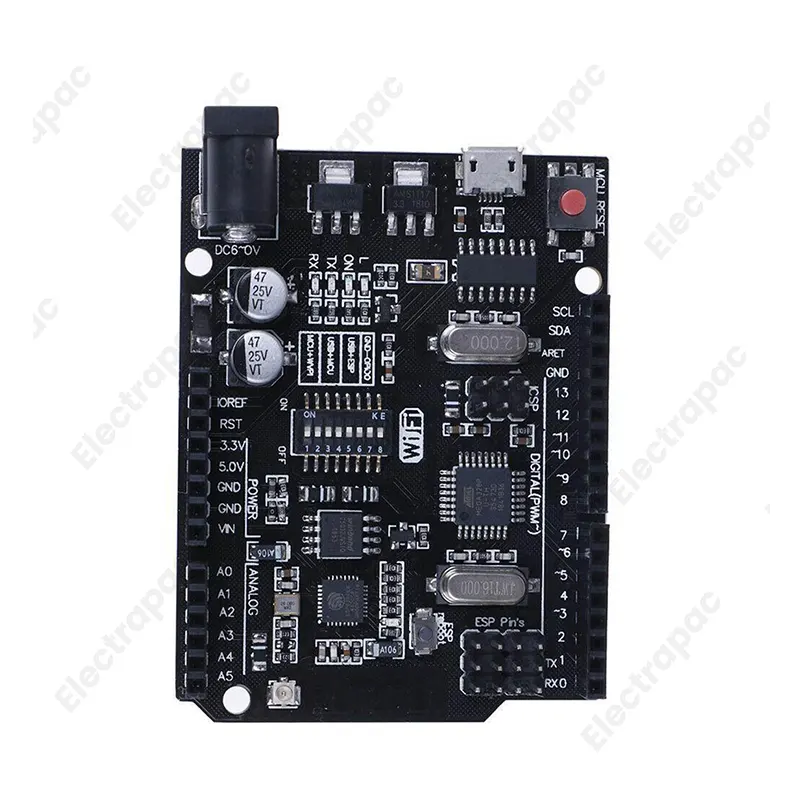UNO + WiFi R3 ATmega328P + ESP8266 (32Mb memory), USB-TTL CH340G.Compatible for Arduino Uno, NodeMCU, WeMos ESP8266. - Gallery 1