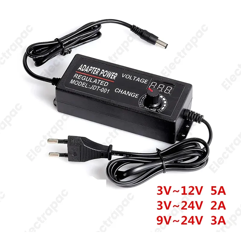 Adjustable 3-24V 3A DC Power Supply Adapter with Display - Gallery 2