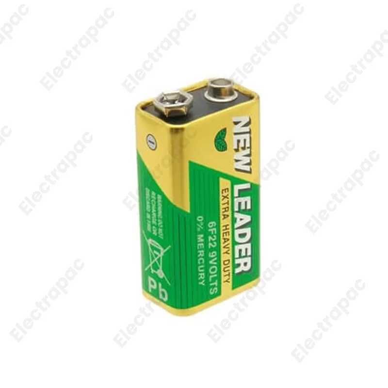 New Leader 9v Extra Heavy Duty 0 Percent Mercury Battery/ 9V Battery - Gallery 1