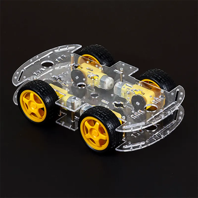 4 Wheel Robot Chassis Kit for Smart Car – BO Motor & Acrylic Body/ 4 Wheel Robotic Car Chassis - Gallery 2