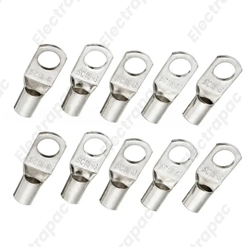 6RM Non-Insulated Copper Cable Lug - Heavy Duty Wire Terminal Ring Connector - Gallery 1