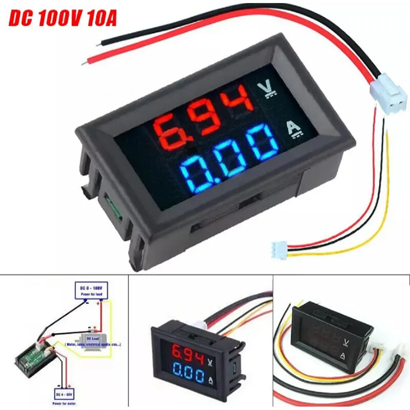 0.28 inch Mini Digital Voltmeter Ammeter DC 100V 10A Panel Amp Volt Current Meter Tester 0.28 Inch Blue Red Dual LED Display - Gallery 3