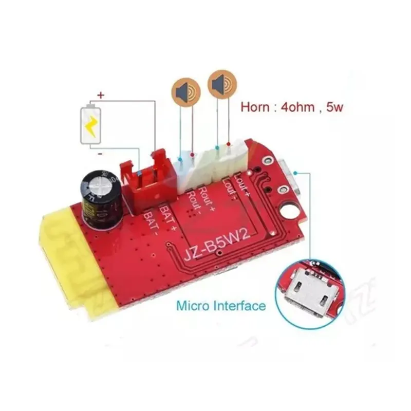 CT14 Micro 4.2 Stereo Bluetooth Power Amplifier Board Module 5VF 5W+5W Mini with Charging Port for Refitting Idle Sound Box - Gallery 3