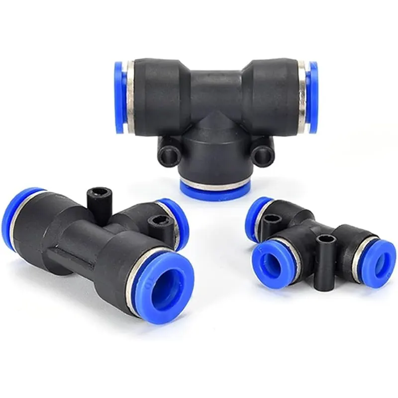 PEG8-6 Pneumatic Reducing T-Connector (8mm to 6mm Quick Push-In) - Gallery 2