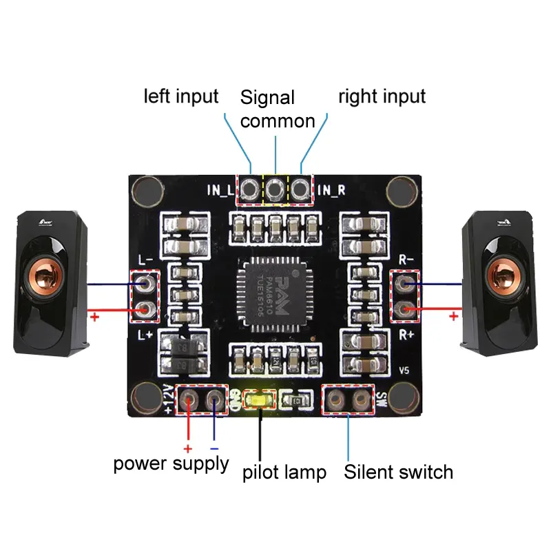 PAM8610 12V Dual-Channel Stereo Audio Amplifier Board - Gallery 2