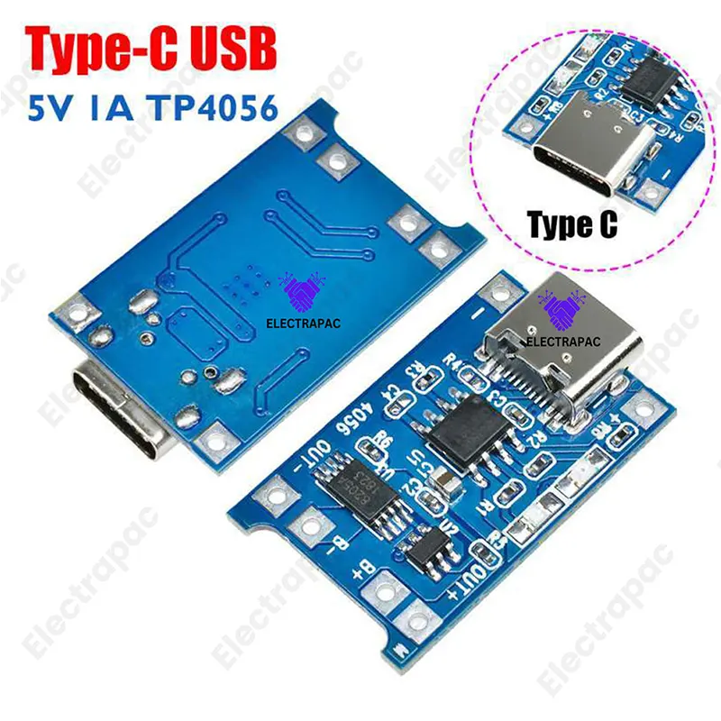 Type-B & C USB 5V 1A 18650 tp4056 lithium battery charger module with protection charging board - Gallery 1
