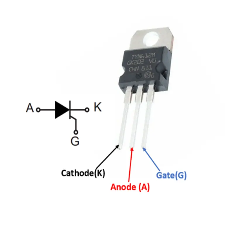 A Class TYN612 IC/ TYN612 Thyristor 12A 600V Unidirectional SCR Thyristor TO-220 Silicon Control Rectifier Transistor 3 Pin Leads IC - Gallery 1