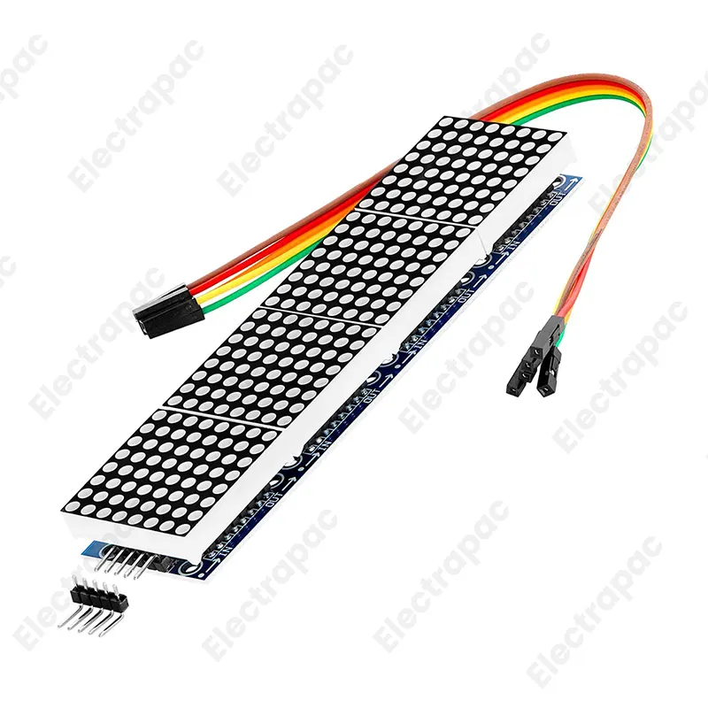 MAX7219 Dot Matrix Module For Arduino Microcontroller 4 In One Display with 5P Line - Gallery 1