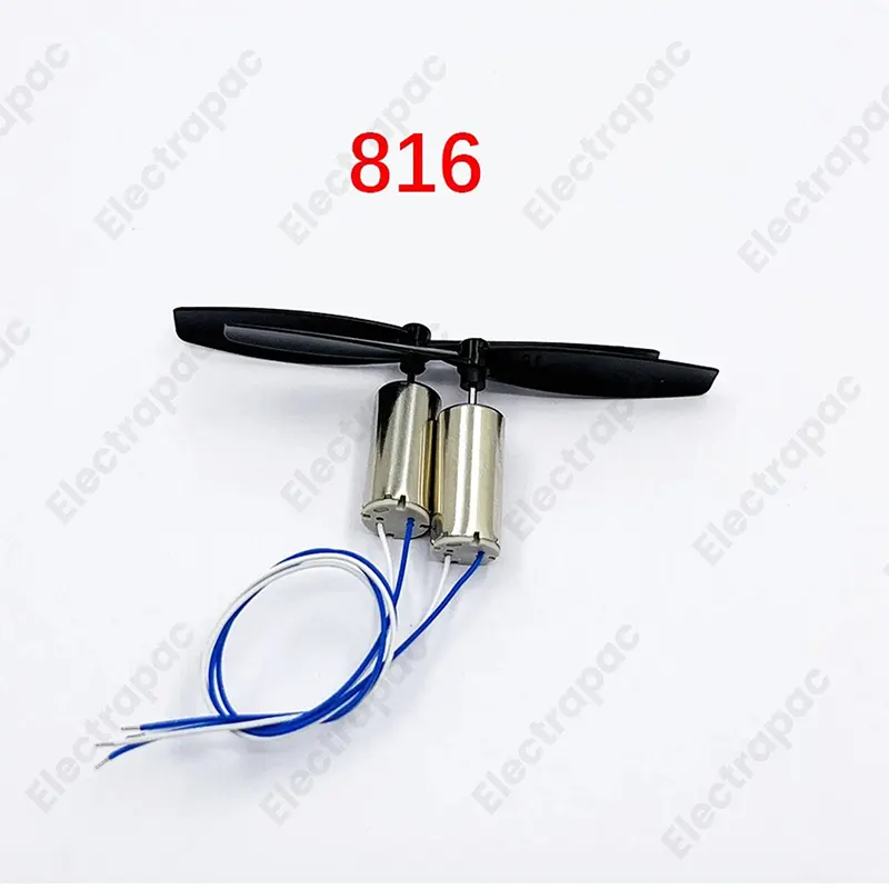 2 Pcs 816 8x16mm 0816 Coreless Motor DC 3.7V - 4.2V 55000RPM Strong Magnet Hollow Cup Motor for Micro FPV Quadcopter Frame/ 45000 RPM 8x16 Mini Drone motor with propeller