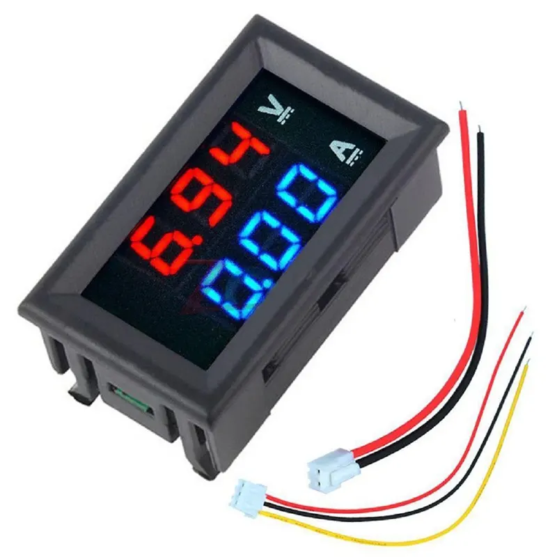 0.28 inch Mini Digital Voltmeter Ammeter DC 100V 10A Panel Amp Volt Current Meter Tester 0.28 Inch Blue Red Dual LED Display