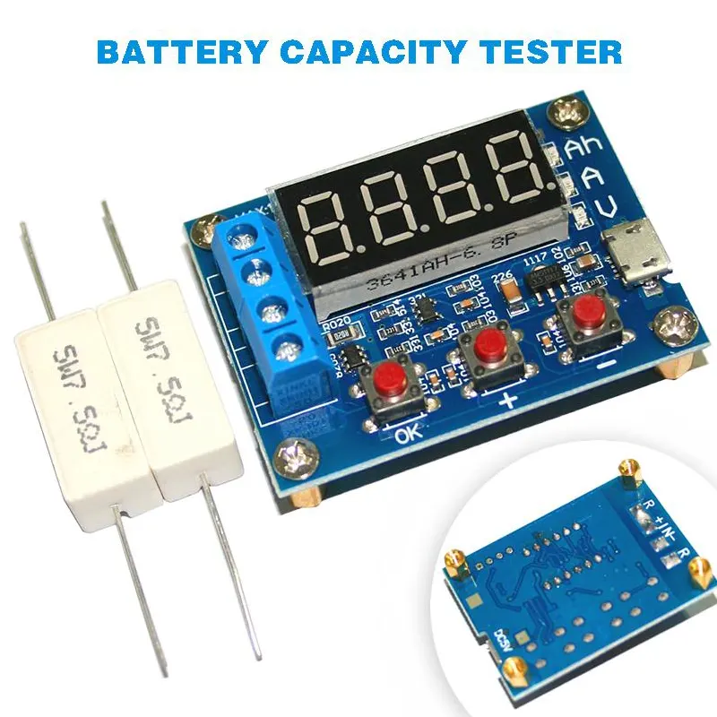 HW-586 1.2v 12v 18650 Li-ion Lithium Battery Capacity Tester Resistance Lead Acid Batteries Capacity Meter Discharge Tester