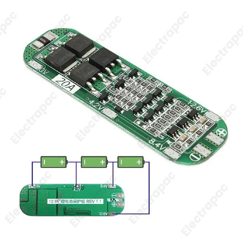 BMS 3S 20A Li-ion Lithium Battery 3x18650 Charger PCB BMS Protection Board 12.6V Cell Module