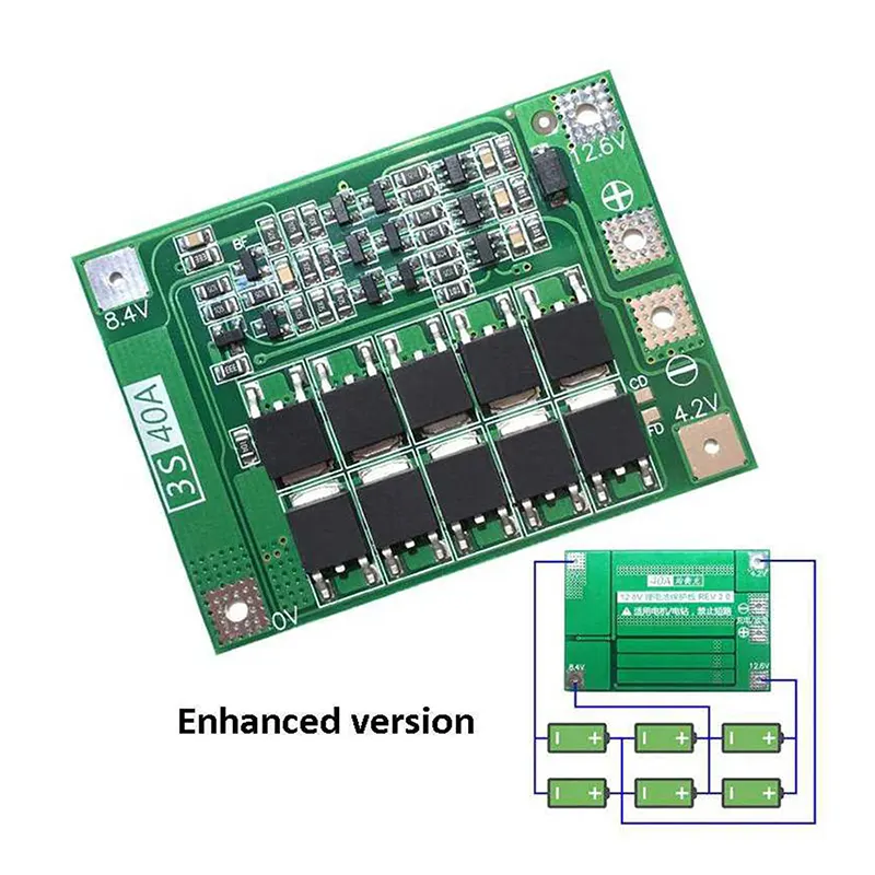 3S 40A Li-Ion Lithium Battery BMS Balance Charger Protection Board