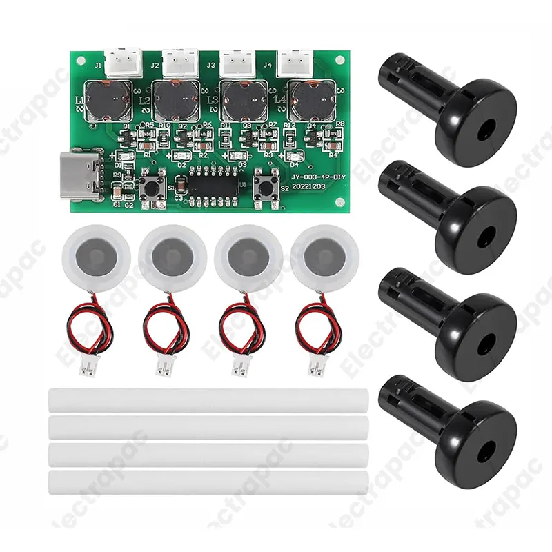 4 Fogger Type-C USB Mini Humidifier DIY Kits Mist Maker Driver Circuit Board 4 Way Fogger Atomization Film Atomizer Sheet Oscillating