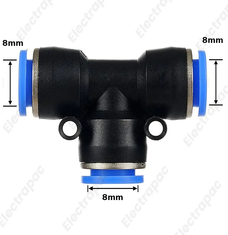 8mm Reducing Tee Pneumatic Quick Reducer Connector Push In T Type 3-Way For 8x8x8mm PEG8-8-8