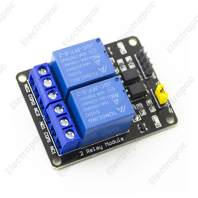 2-Channel 5V Relay Module with Optocoupler Isolation for Arduino & MCU