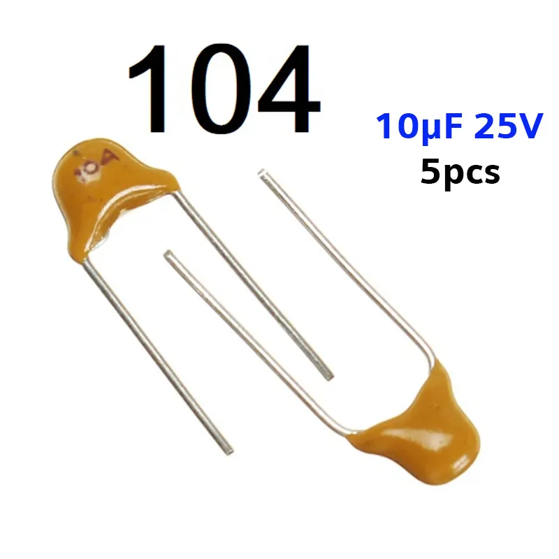 0.1uF (104) 50V Multilayer Monolithic Ceramic Capacitor – High-Stability MLCC (Pack of 5pcs)