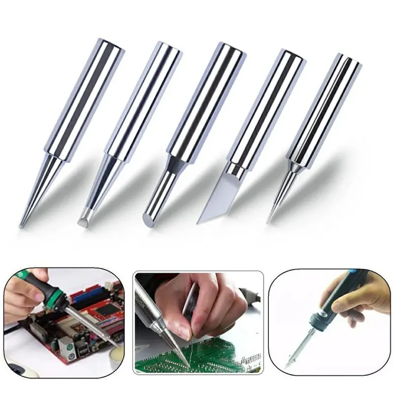900M Pure Copper Soldering Iron Tip Set (I+B+K+2.4D+3C) - 5 Pcs Pack