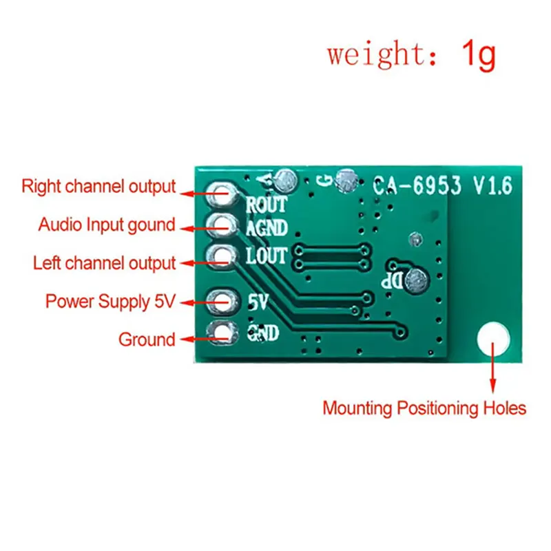 CA-6953 5V Audio Player Pure BT 5.0 Module High Efficiency 5G Chipset BT Amplifier Board High Performance Speaker - Gallery 1