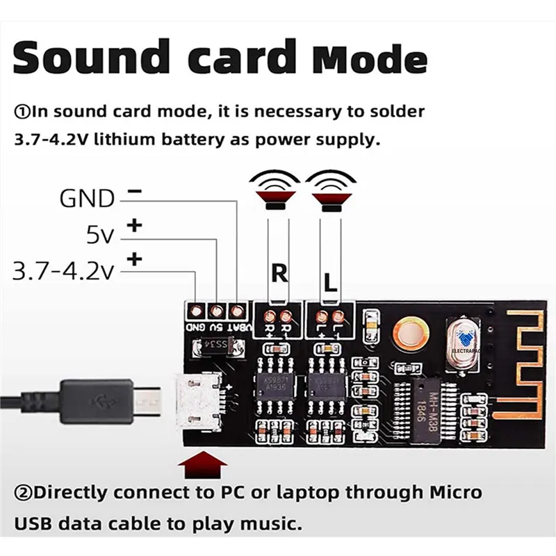 5W+5W Speaker MH-M38 Bluetooth Audio Receiver with Amplifier - Gallery 3