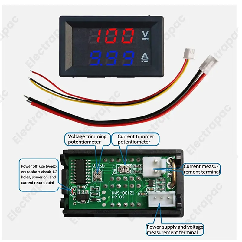 0.28 inch Mini Digital Voltmeter Ammeter DC 100V 10A Panel Amp Volt Current Meter Tester 0.28 Inch Blue Red Dual LED Display - Gallery 1