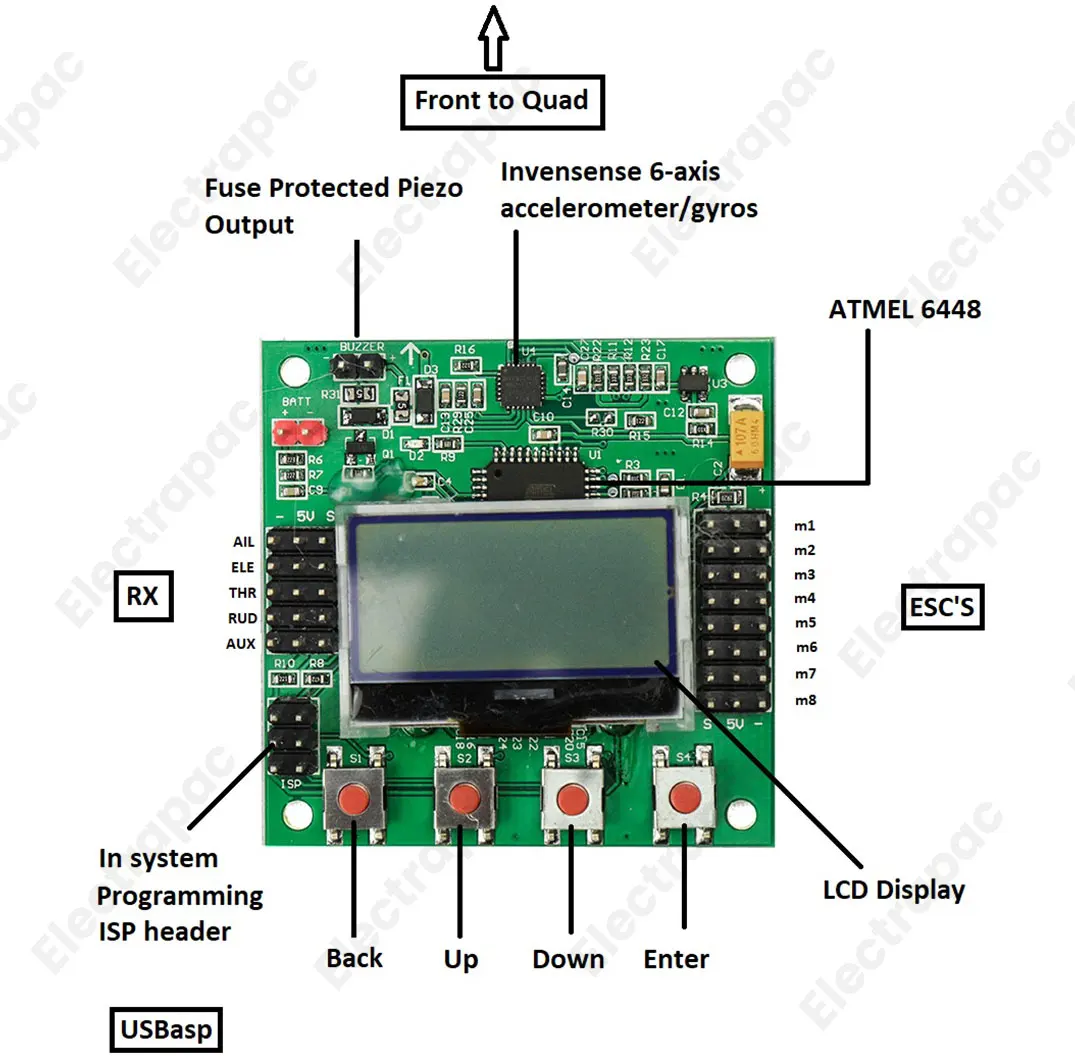KK2.1.5 Multi-rotor Drone LCD Flight Control Board With 6050MPU And Atmel 644PA - Gallery 2