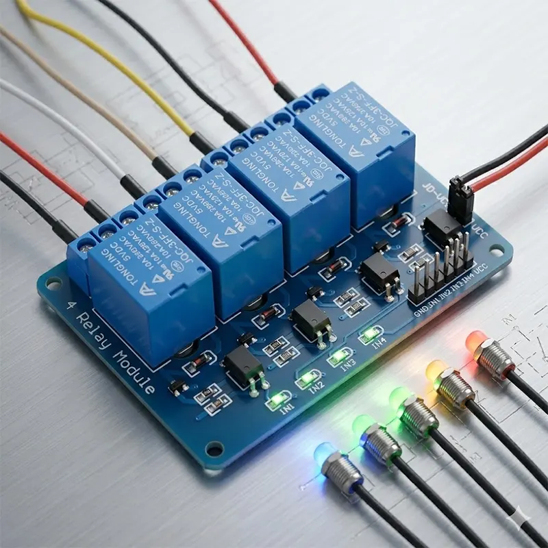 12VDC 4 Channel Relay Module With Opto Isolated Input - Gallery 1