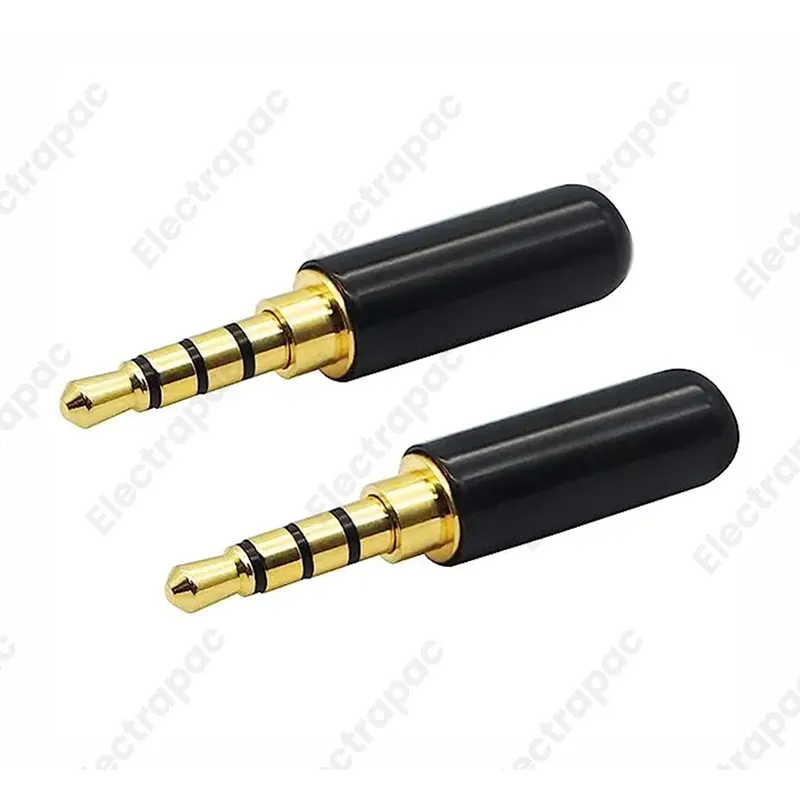 Copper 4 Pole 3.5MM Plug Male Headphone Jack with Clip 3.5MM Stereo Audio Connector for 4mm Cable Adapter - Gallery 3