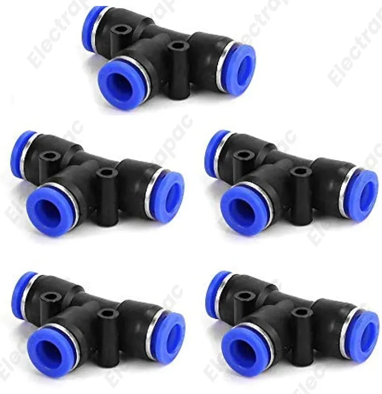 8mm Reducing Tee Pneumatic Quick Reducer Connector Push In T Type 3-Way For 8x8x8mm PEG8-8-8 - Gallery 2