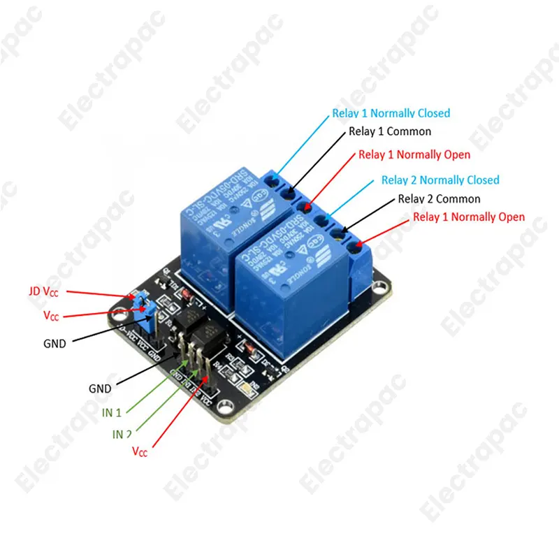 2-Channel 5V Relay Module with Optocoupler Isolation for Arduino & MCU - Gallery 2