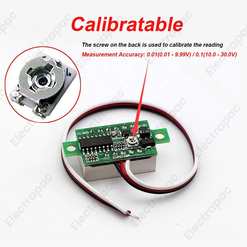 3 Wire LED Display Mini 0.28 inch DC 0 -100V Digital Voltmeter 100V Volt Panel Indicator Monitor Voltage Meter - Gallery 2