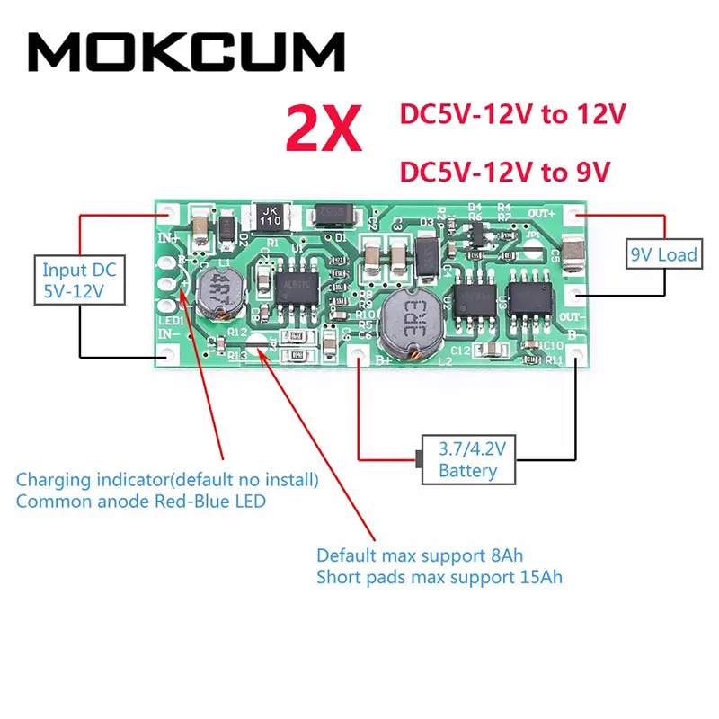 DC5V-12V to 12v charging module for 18650 lithium battery UPS voltage converter module ups uninterruptible power control - Gallery 3