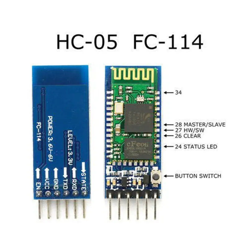 Bluetooth Module HC05 Master Slave Support/ HC-05 HC05 Wireless Module For Arduino Serial 6 Pin Bluetooth - Gallery 1