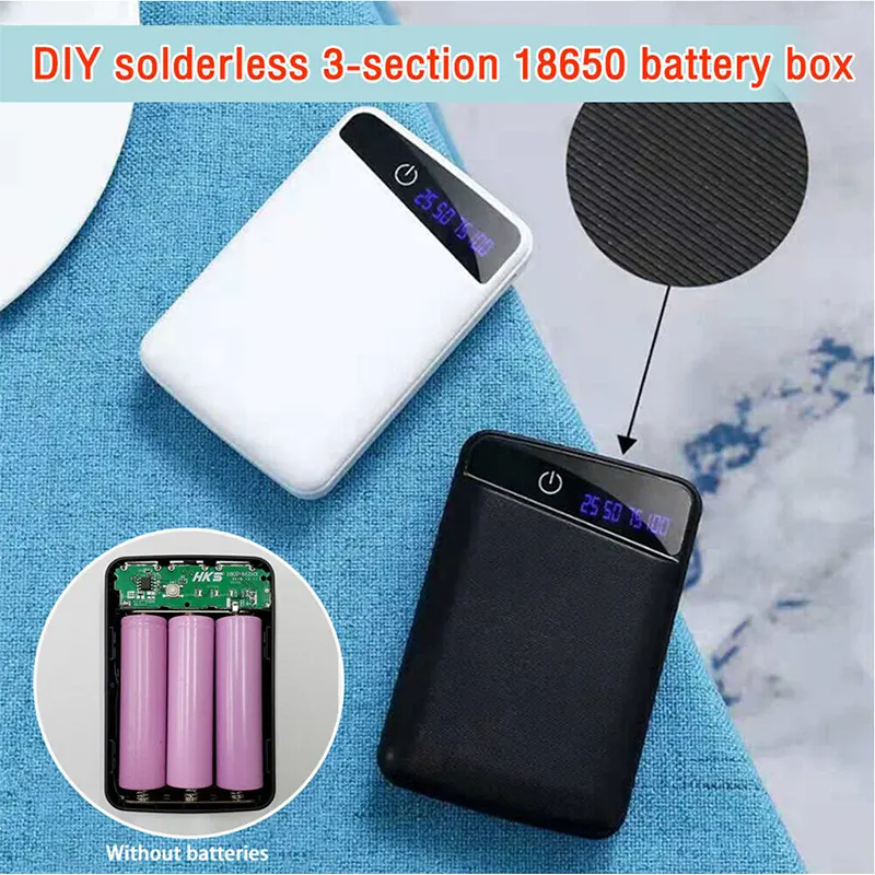 Portable Stylish First Charging Power Bank Case Use 3 Pcs 18650 Battery / Mini Power Bank Box - Gallery 3