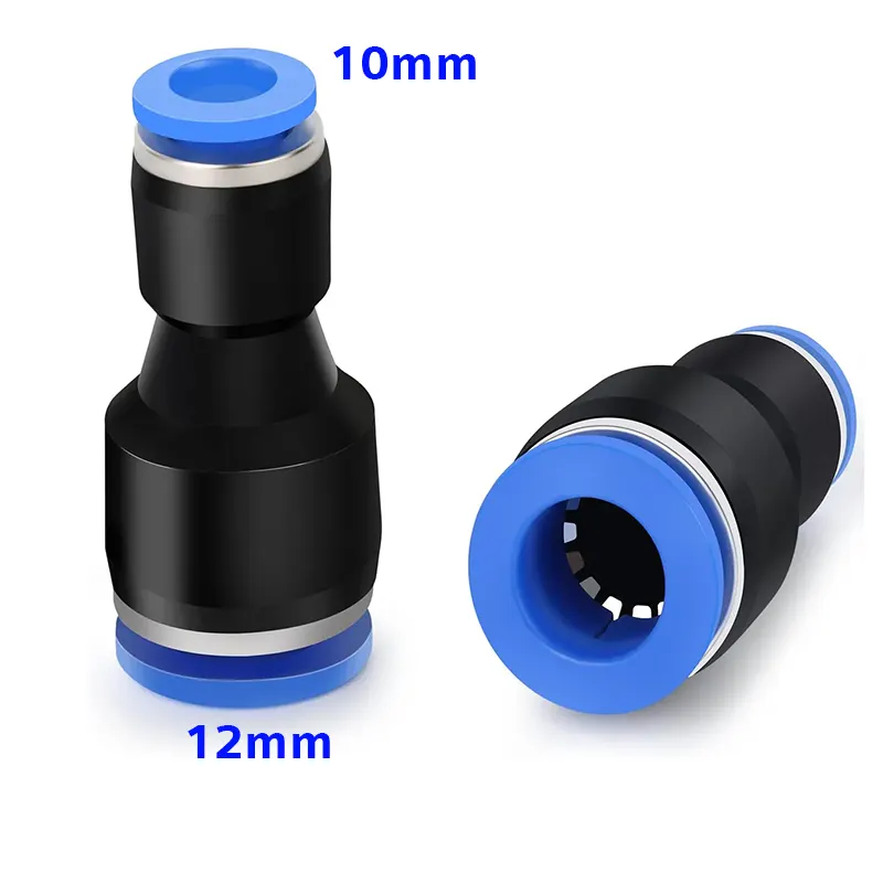 12mm to 10mm Pneumatic Reducer Straight Connector - Push-in Fitting - Gallery 2