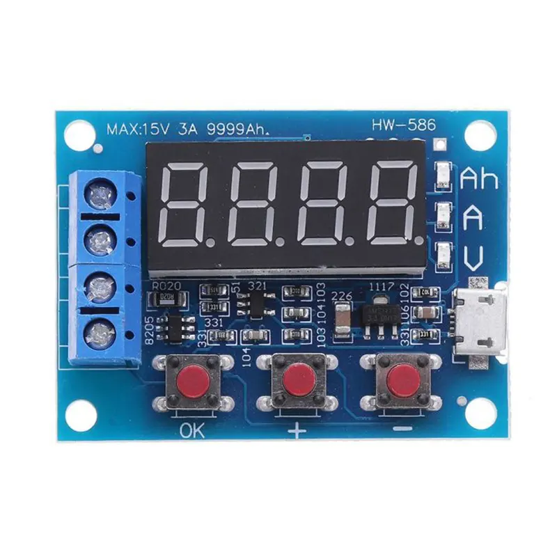 HW-586 1.2v 12v 18650 Li-ion Lithium Battery Capacity Tester Resistance Lead Acid Batteries Capacity Meter Discharge Tester - Gallery 2