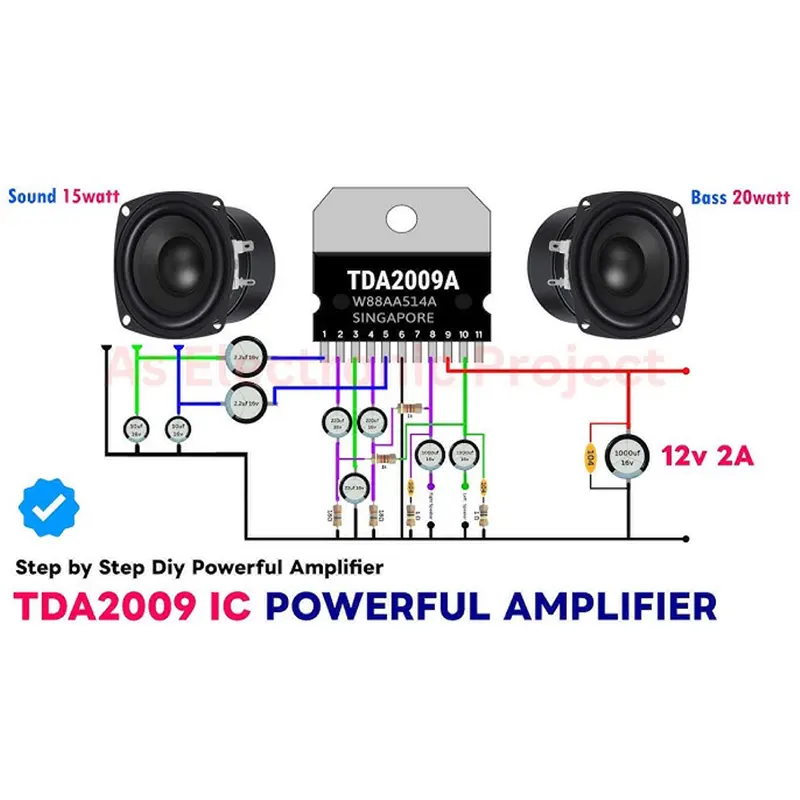 TDA2009 Amplifier Stereo 10W High Bridge 28 Watts IC/ TDA2009 Audio Power Amplifier IC - Gallery 3