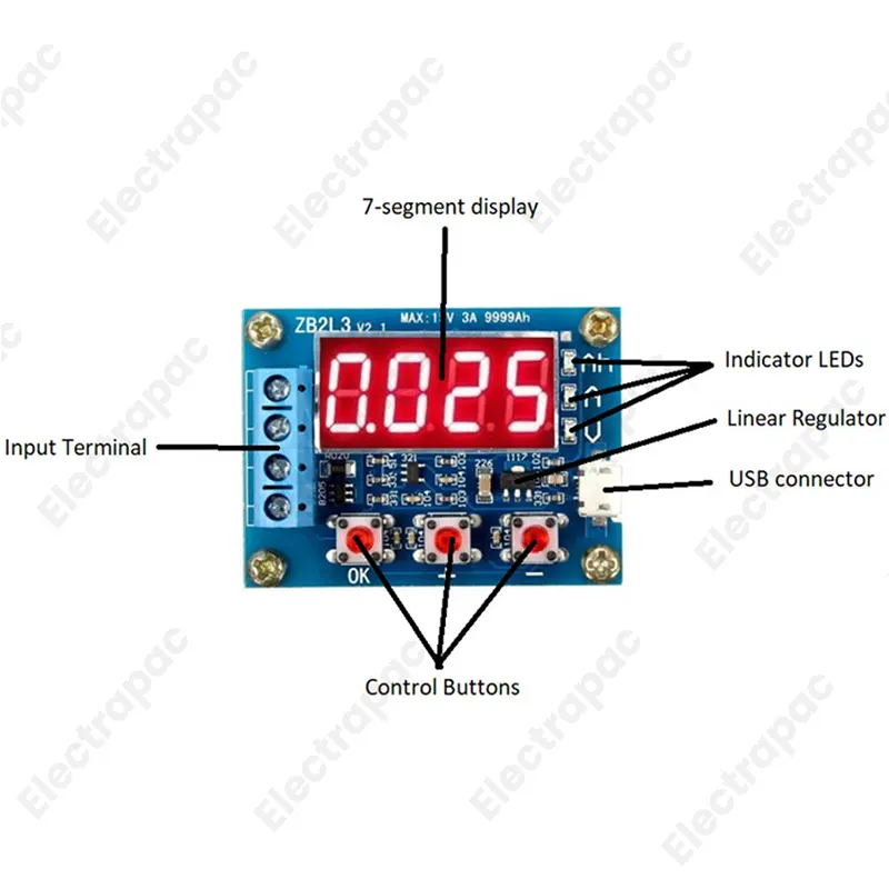 HW-586 1.2v 12v 18650 Li-ion Lithium Battery Capacity Tester Resistance Lead Acid Batteries Capacity Meter Discharge Tester - Gallery 3