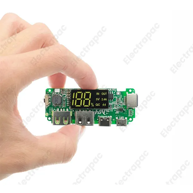 LED Dual USB 5V 2.4A Micro Type-C USB Power Bank 18650 Charging Module Lithium Battery Charger Board Circuit Protection - Gallery 1