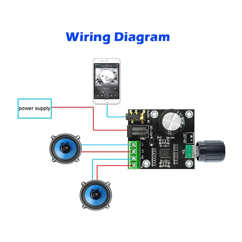 XH-M120 PAM8610 Stereo Audio Amplifier Board - 15W+15W Dual Channel Class D DC 12V with Volume Control - Gallery 1