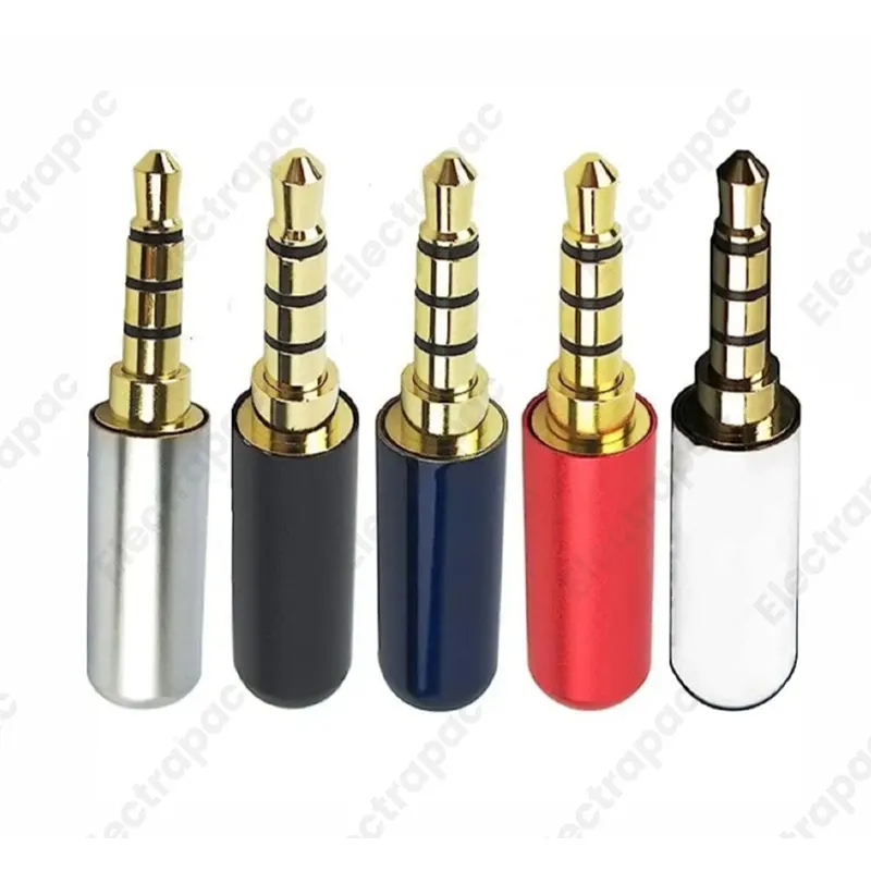 Copper 4 Pole 3.5MM Plug Male Headphone Jack with Clip 3.5MM Stereo Audio Connector for 4mm Cable Adapter - Gallery 2